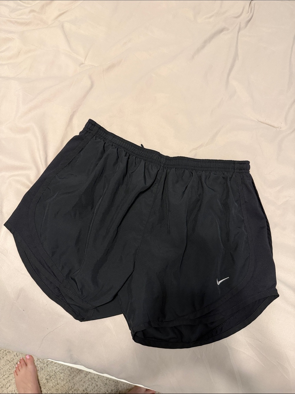 Nike Women’s Black Athletic Running Shorts with Micro Swoosh